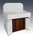 LAVANDINO CON SUPPORTI, FRONTALE E PORTA IN LEGNO