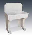 LAVANDINO CON SUPPORTI, FRONTALE E GOCCIOLATOIO