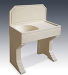 LAVANDINO VASCA TONDA CON SUPPORTI E FRONTALE