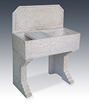 LAVANDINO CON VASCA RETTANGOLARE, SUPPORTI, FRONTALE E GOCCIOLATOIO REMOVIBILE