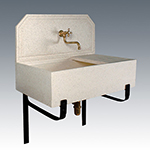 LAVANDINO CON FRONTALE, GOCCIOLATOIO REMOVIBILE E STAFFE IN FERRO