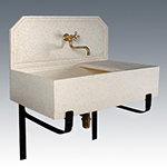 LAVANDINO CON FRONTALE, GOCCIOLATOIO REMOVIBILE E STAFFE IN FERRO